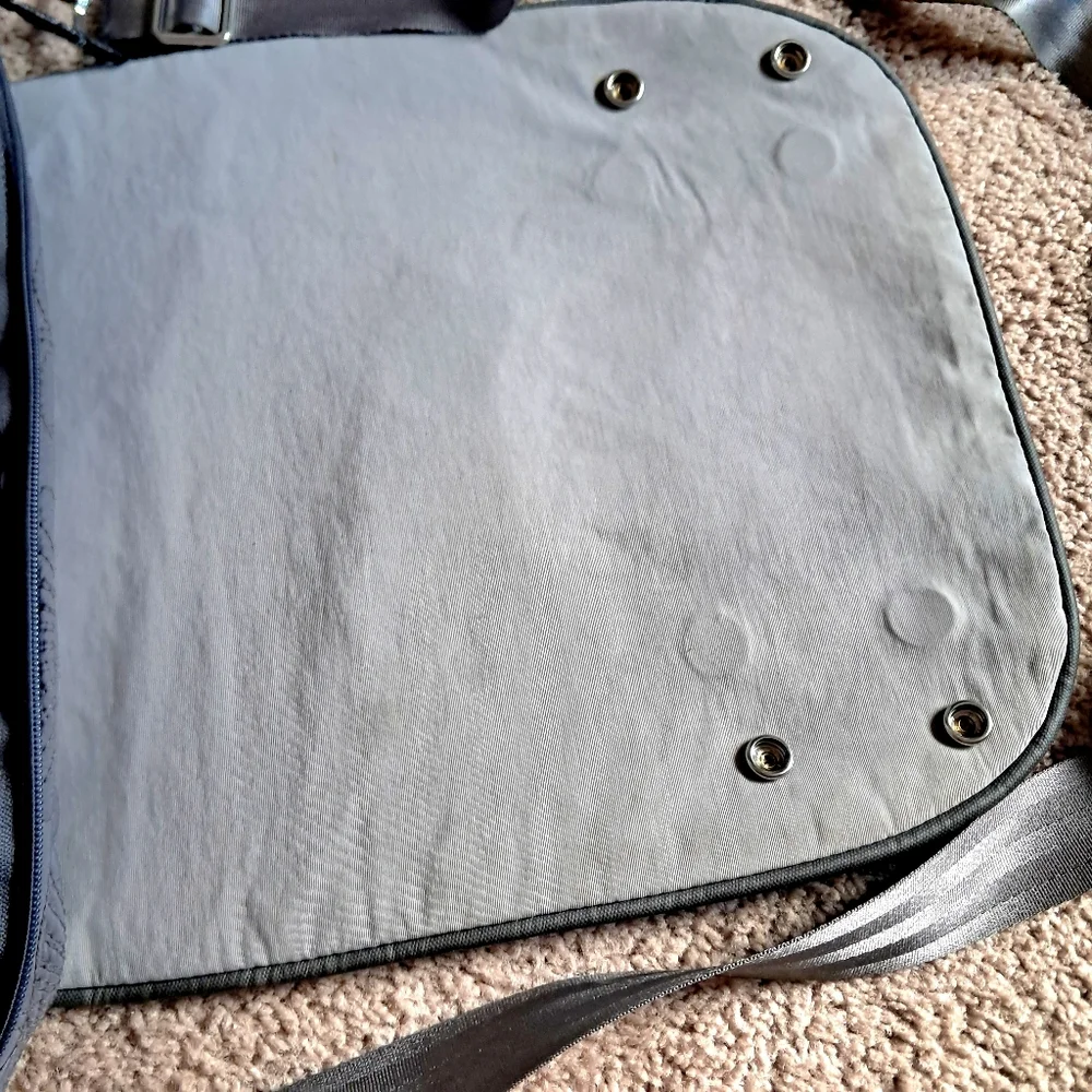 Petunia Pickle Bottom Convertible Diaper Bag GUC Slate Gray Changing Pad